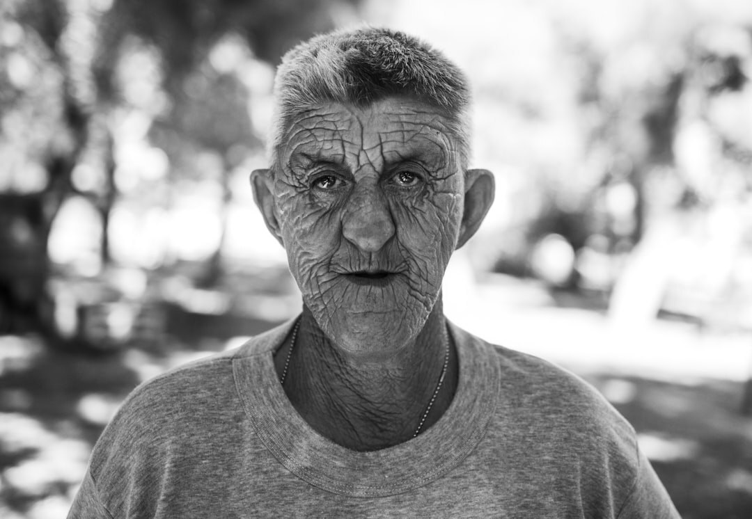 emotional portrait of elderly person