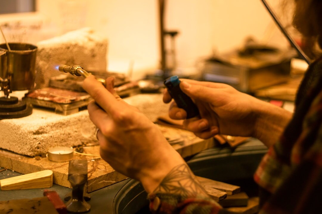 hands of craftsman working